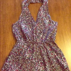 Printed Romper with cutout back