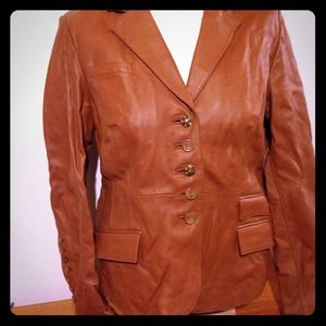 Pamela McCoy leather blazer Large