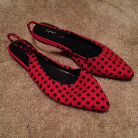 Red and black polka dot flats!