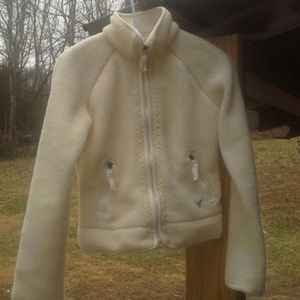 Very hot all white American Eagle fleece jacket