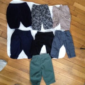 7 pairs of 3 month baby pants