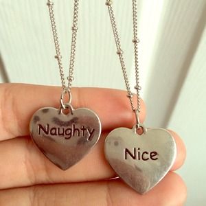 Naughty & Nice Heart Beaded Chain Necklace