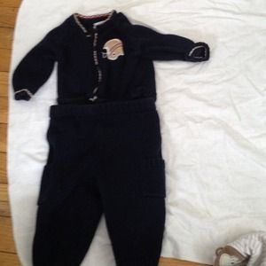 0 to 3 month dark blue football baby outfit