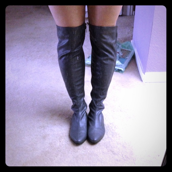 Gray Over the Knee Boots REDUCED
