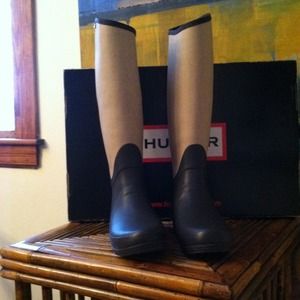 HUNTER RAIN BOOTS  EQUESTRIAN brown