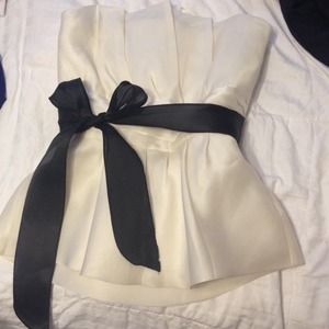 Ivory strapless top