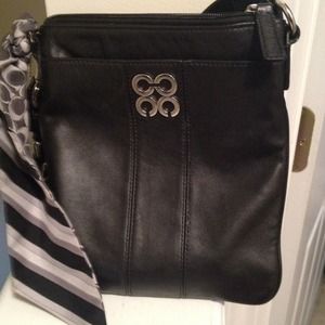 Small leather genuine COACH messenger bag.