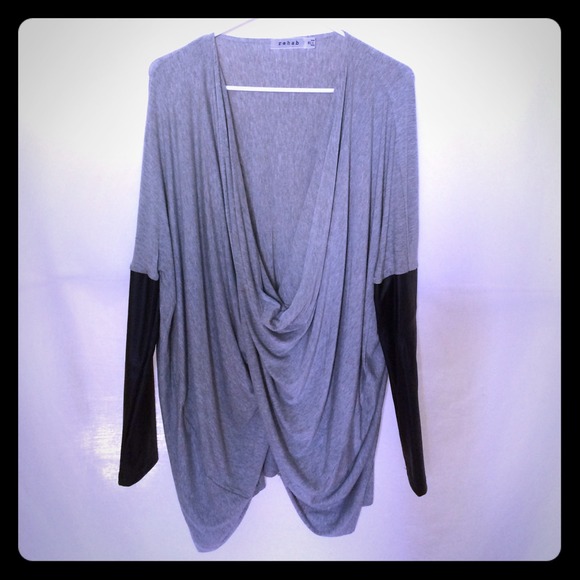 ⚠️RESERVED⚠️Draped Leatherette Tunic (Gray)