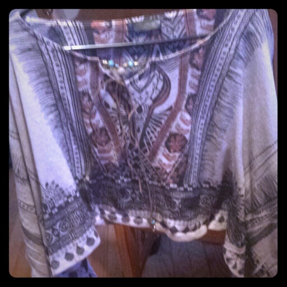 Flowy native american crop top