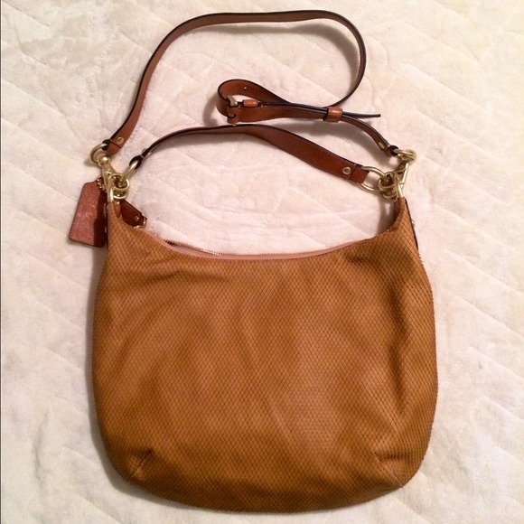 Coach Kristin Python Hobo in dark tan/mustard - Picture 2 of 4
