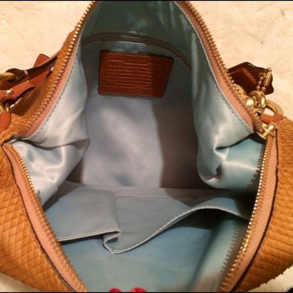 Coach Kristin Python Hobo in dark tan/mustard - Picture 3 of 4