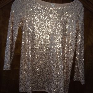Peach Sequined Top