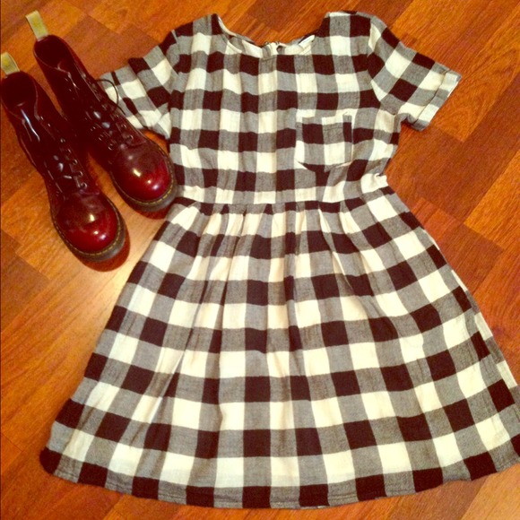 Sold- Black & White Babydoll Dress