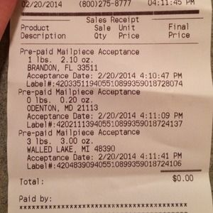 Packages sent today,