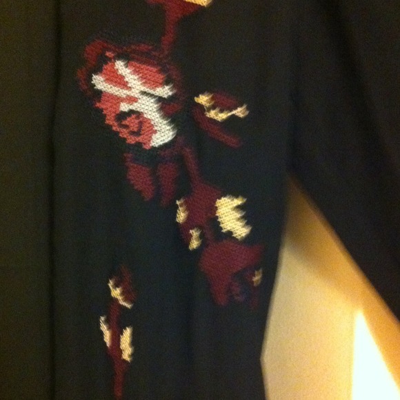 Urban outfitters black floral fringe kimono - Picture 2 of 3