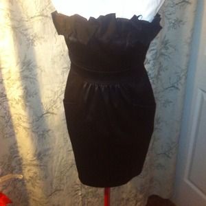 Black strapless dress!