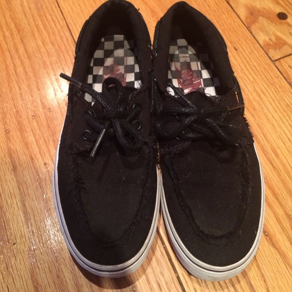 vans top sider shoes black