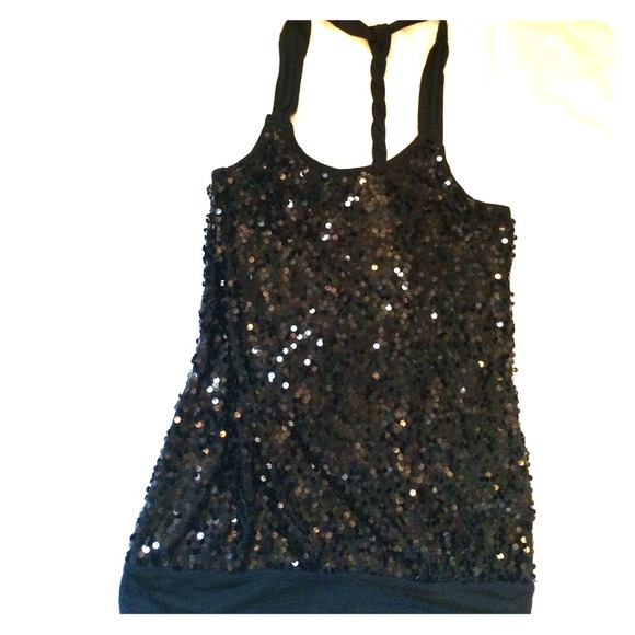 Black sequin tank