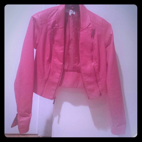 HOT pink leather jacket!!