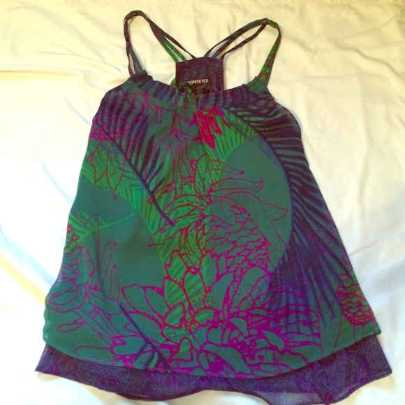 Express green racer back top!