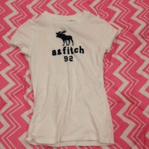 A&F kids white graphic tee
