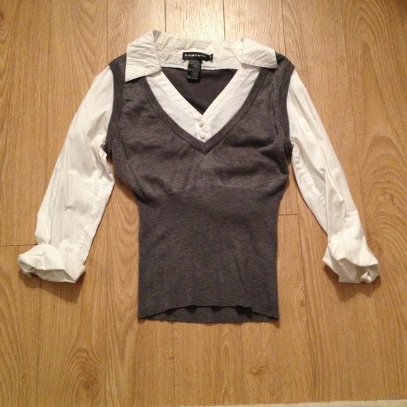 Vest/button down combo