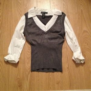 Vest/button down combo