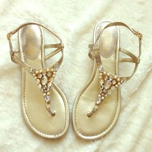 ❌BUNDLED❌Jeweled Wedge T-Strap Sandal