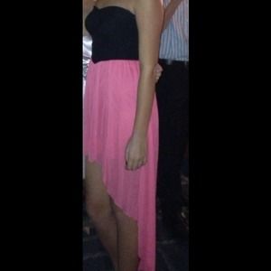Strapless high low dress