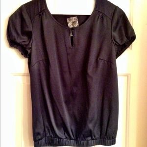 The Limited navy silk top.