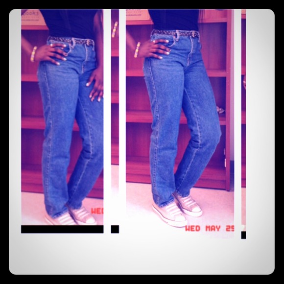 High waisted denim jeans