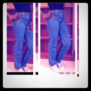 High waisted denim jeans