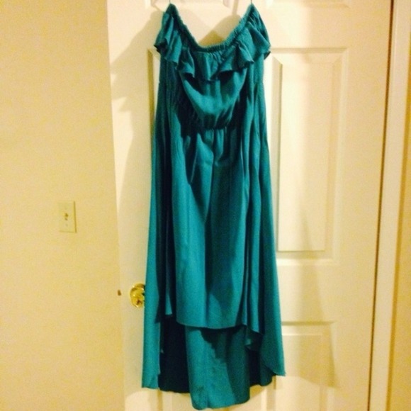 Strapless teal dress - Picture 1 of 2