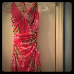 Halter Hawaiian print dress