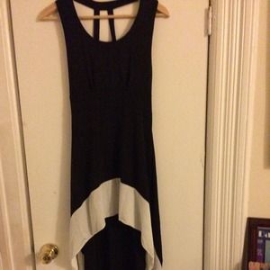 Black white peacock dress