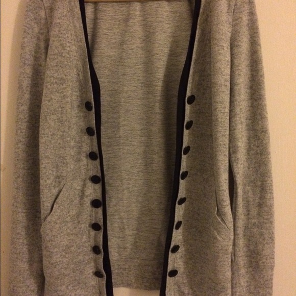 Grey black buttoned cardigan
