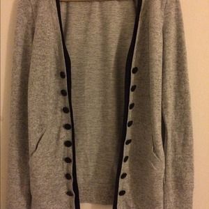 Grey black buttoned cardigan