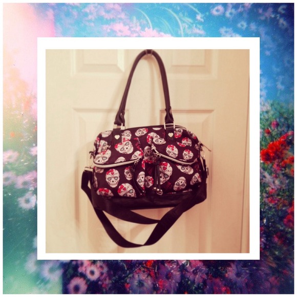 Betsey Johnson Lolita Skulls Satchel