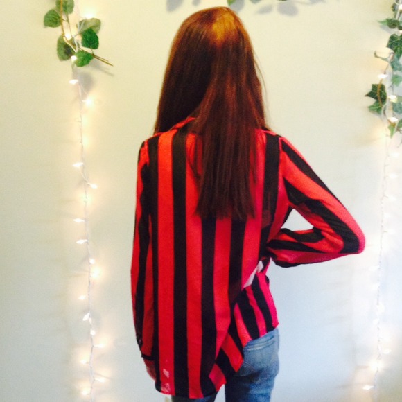 Red and black button down - Picture 2 of 4