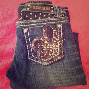 Premiere boot cut sequin jeans