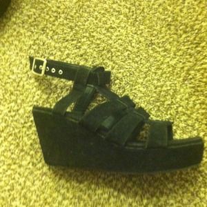 Black wedge sandals size 11. Euro size 41