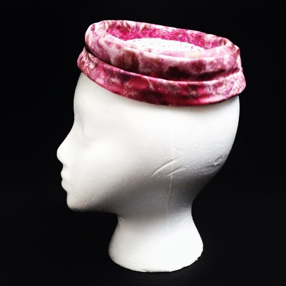 Abstract Watercolor Floral Silk Pillbox Hat