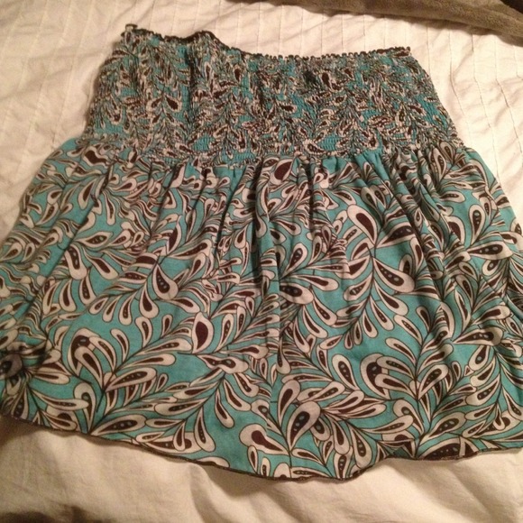 *Sold* Aqua & Brown Tube Top
