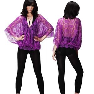 Fushchia lace top