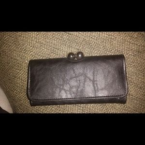 Black snap clutch/wallet