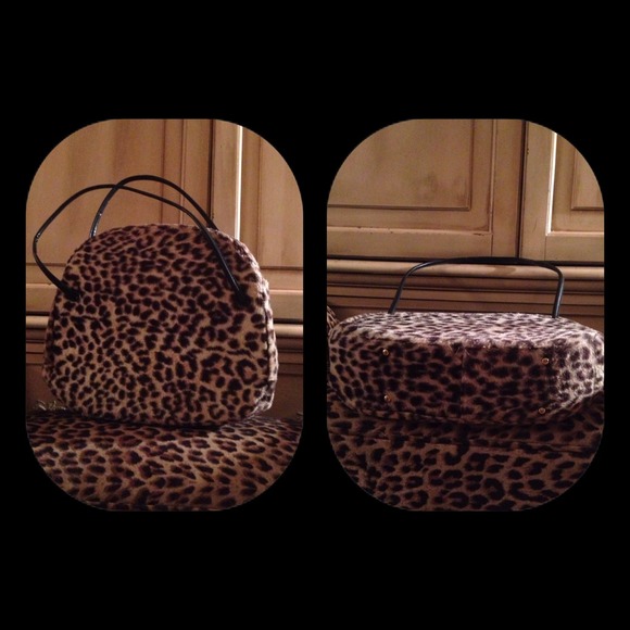 Vintage faux fur double leather straps bag - Picture 2 of 4