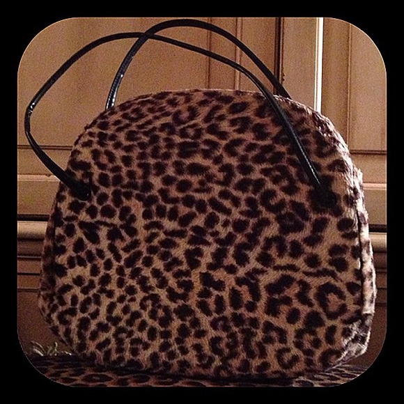 Vintage faux fur double leather straps bag - Picture 4 of 4