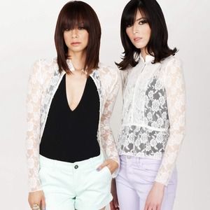 Cream lace tops