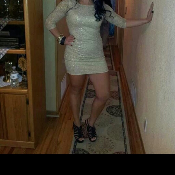 Gold sparkling dress (: