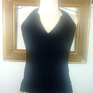 BLACK DOLCE & GABBANA HALTER TOP